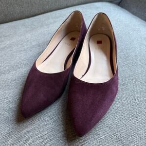 Hogl Suede Pointed Toes Flat Leather Flat Shoes Slip-on Women's Sz. UK 5.5 US 8